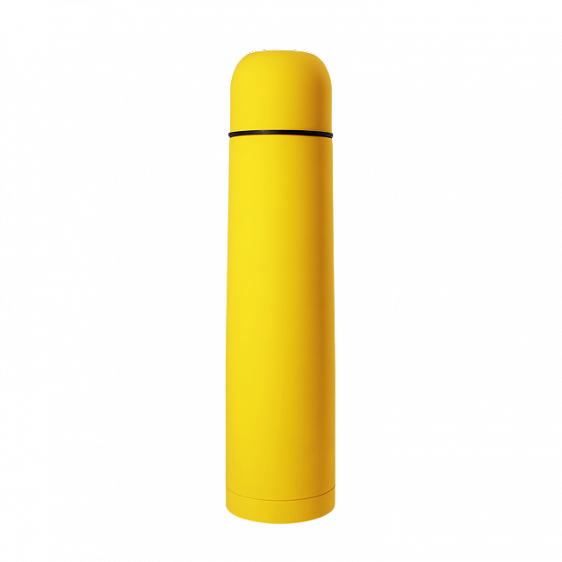Термос софт-тач Yanemal 1 л. (желтый (уценка)) с логотипом в Волгограде заказать по выгодной цене в кибермаркете AvroraStore