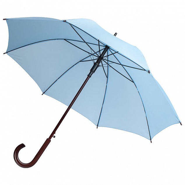 Зонт-трость Standard, голубой с логотипом в Волгограде заказать по выгодной цене в кибермаркете AvroraStore