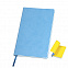 Бизнес-блокнот  "Funky" А5, голубой, желтый форзац, мягкая обложка,  в линейку с логотипом в Волгограде заказать по выгодной цене в кибермаркете AvroraStore