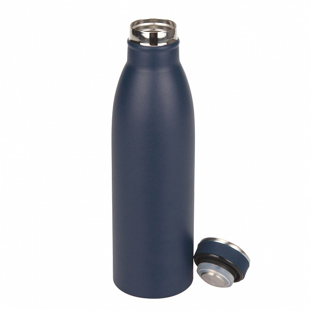 Термобутылка вакуумная герметичная, Libra, 500 ml, синяя с логотипом в Волгограде заказать по выгодной цене в кибермаркете AvroraStore