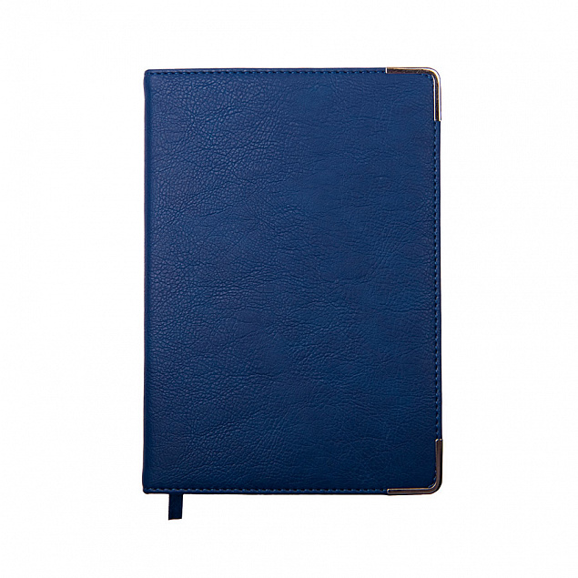 Ежедневник недатированный Kennedy, А5,  темно-синий, белый блок, серебряный срез с логотипом в Волгограде заказать по выгодной цене в кибермаркете AvroraStore