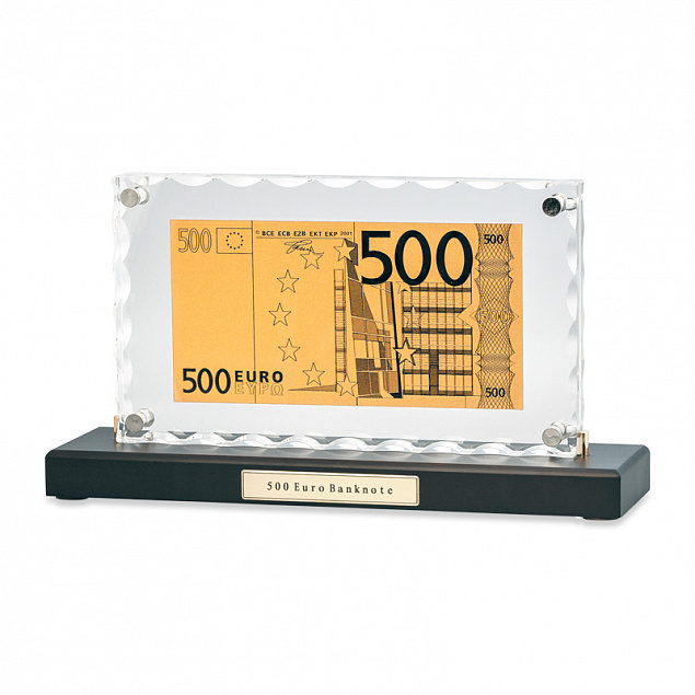 "Банкнота 500 Euro"в стекле с логотипом в Волгограде заказать по выгодной цене в кибермаркете AvroraStore