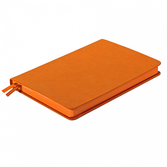 Ежедневник недатированный Softie, А5, оранжевый, блок в клетку, оранжевый обрез с логотипом в Волгограде заказать по выгодной цене в кибермаркете AvroraStore