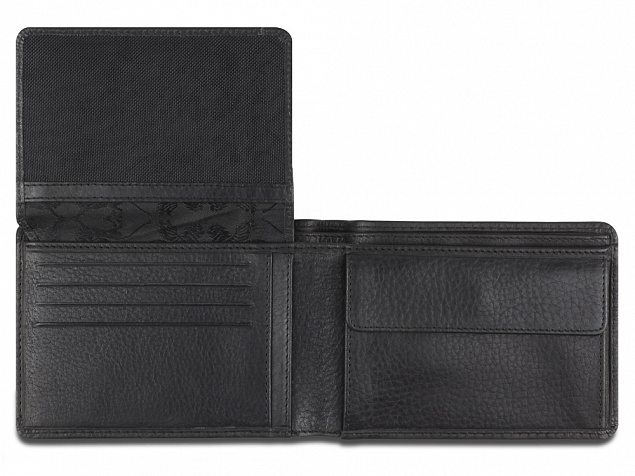 Бумажник Mano Don Montez, натуральная кожа в черном цвете, 12,8 х 9 см с логотипом в Волгограде заказать по выгодной цене в кибермаркете AvroraStore
