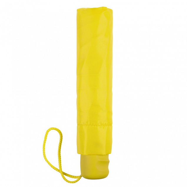 Зонт складной Basic, желтый с логотипом в Волгограде заказать по выгодной цене в кибермаркете AvroraStore