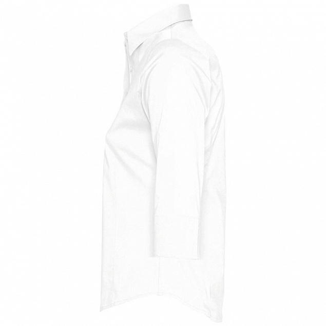 Рубашка женская с рукавом 3/4 EFFECT 140, белая с логотипом в Волгограде заказать по выгодной цене в кибермаркете AvroraStore