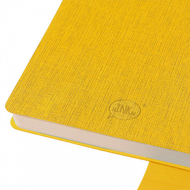 Бизнес-блокнот А5  "Provence", желтый , мягкая обложка, в клетку с логотипом в Волгограде заказать по выгодной цене в кибермаркете AvroraStore