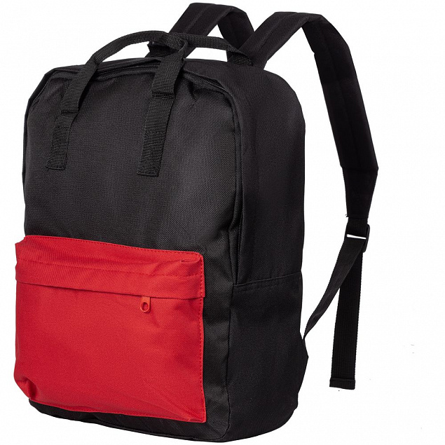 Рюкзак Niels, черный с красным с логотипом в Волгограде заказать по выгодной цене в кибермаркете AvroraStore