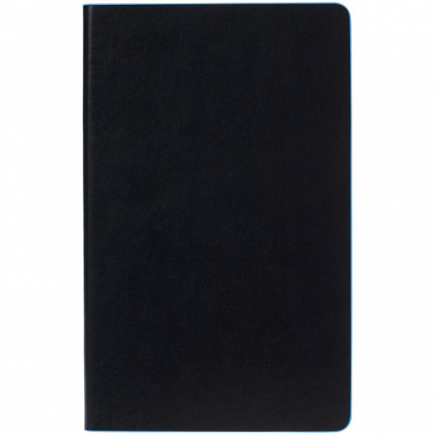 Ежедневник Trait, недатированный, черный с голубым с логотипом в Волгограде заказать по выгодной цене в кибермаркете AvroraStore