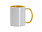 Кружка для сублимации, 330 мл, d=82 мм, стандарт А, белая, оранжева внутри, оранжевая ручка с логотипом в Волгограде заказать по выгодной цене в кибермаркете AvroraStore