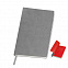 Бизнес-блокнот "Funky", 130*210 мм, серый, красный форзац, мягкая обложка, блок-линейка с логотипом в Волгограде заказать по выгодной цене в кибермаркете AvroraStore
