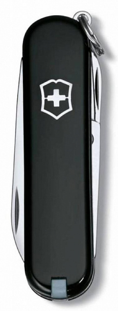 Нож-брелок Classic 58 с отверткой, черный с логотипом в Волгограде заказать по выгодной цене в кибермаркете AvroraStore