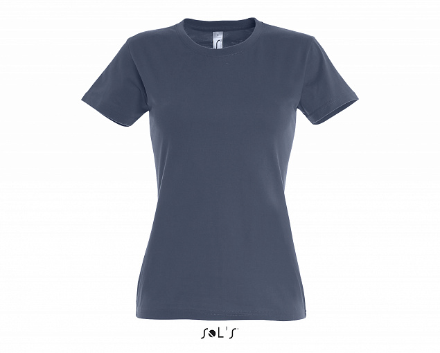 Фуфайка (футболка) IMPERIAL женская,Синий джинc 3XL с логотипом в Волгограде заказать по выгодной цене в кибермаркете AvroraStore