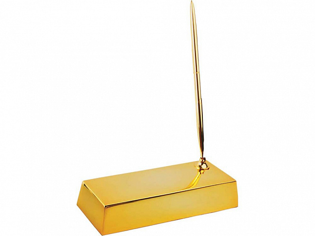 Настольный прибор «Золотой слиток» с логотипом в Волгограде заказать по выгодной цене в кибермаркете AvroraStore