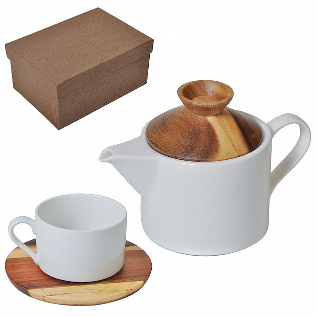 Набор "Andrew":чайная пара и чайник в подарочной упаковке с логотипом в Волгограде заказать по выгодной цене в кибермаркете AvroraStore
