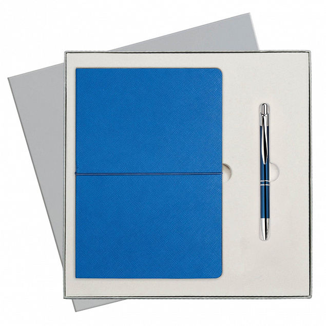 Подарочный набор Portobello/Summer time синий-3(Ежедневник недат А5, Ручка) беж. ложемент с логотипом в Волгограде заказать по выгодной цене в кибермаркете AvroraStore