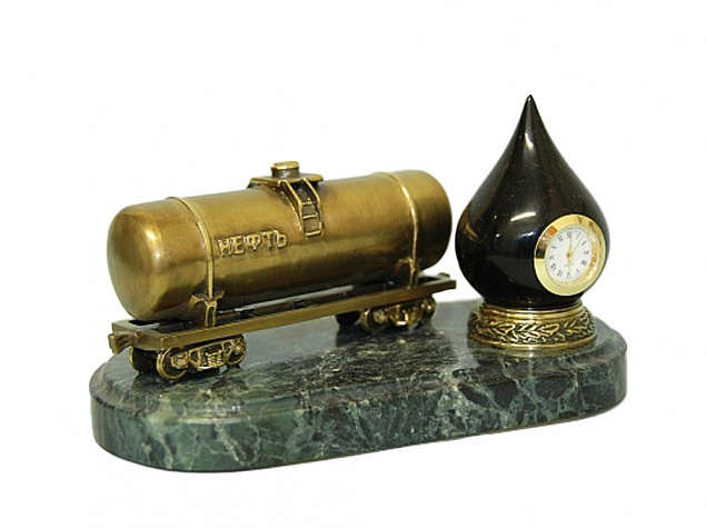 Настольные часы «Черное золото» с логотипом в Волгограде заказать по выгодной цене в кибермаркете AvroraStore