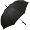 Зонт-трость Lanzer, черный с логотипом в Волгограде заказать по выгодной цене в кибермаркете AvroraStore