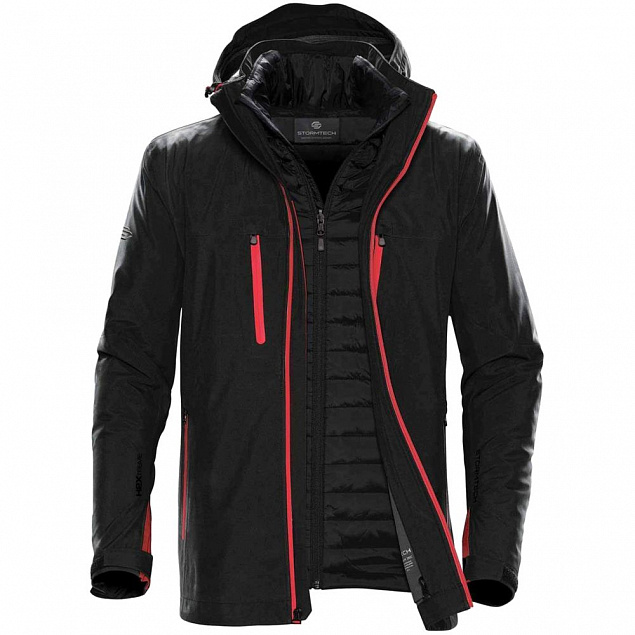 Куртка-трансформер мужская Matrix, черная с красным с логотипом в Волгограде заказать по выгодной цене в кибермаркете AvroraStore