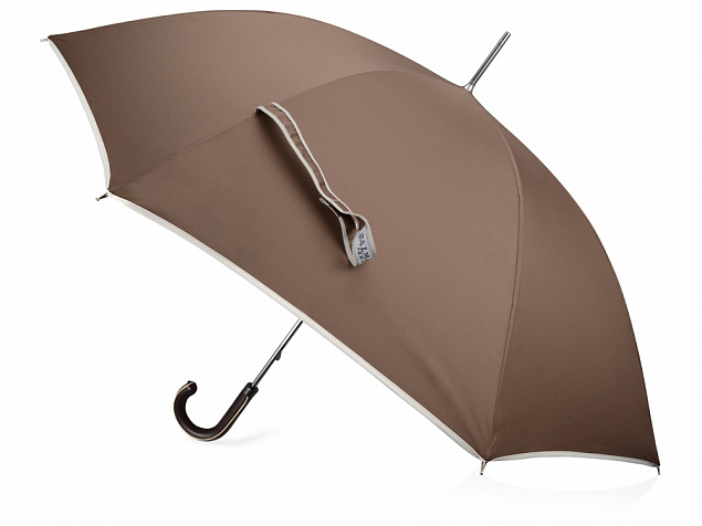 Зонт трость Ривер, механический 23, коричневый с логотипом в Волгограде заказать по выгодной цене в кибермаркете AvroraStore