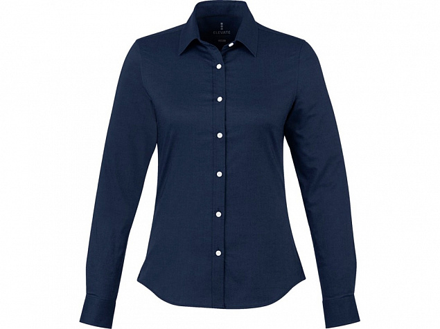 Женская рубашка с длинными рукавами Vaillant, темно-синий с логотипом в Волгограде заказать по выгодной цене в кибермаркете AvroraStore