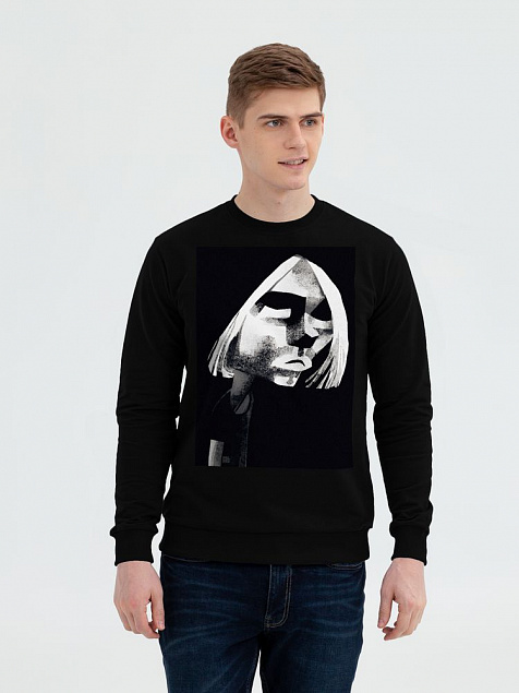 Толстовка «Меламед. Kurt Cobain», черная с логотипом в Волгограде заказать по выгодной цене в кибермаркете AvroraStore