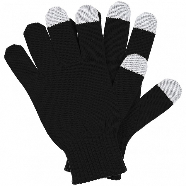 Перчатки сенсорные Real Talk, черные с логотипом в Волгограде заказать по выгодной цене в кибермаркете AvroraStore