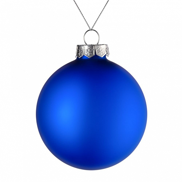 Елочный шар Finery Matt, 10 см, матовый синий с логотипом в Волгограде заказать по выгодной цене в кибермаркете AvroraStore