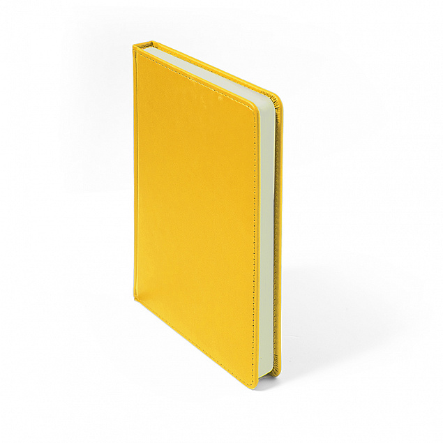 Ежедневник недатированный Campbell, А5, желтый, белый блок с логотипом в Волгограде заказать по выгодной цене в кибермаркете AvroraStore