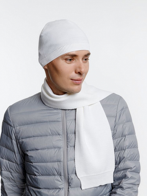 Шарф Siver, белый с логотипом в Волгограде заказать по выгодной цене в кибермаркете AvroraStore