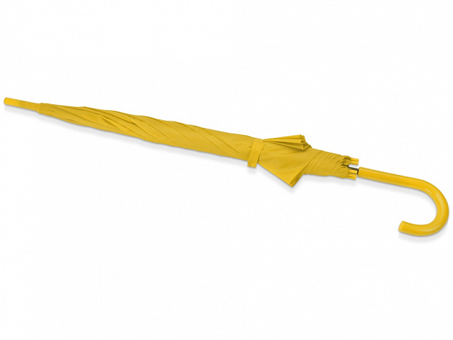 Зонт-трость полуавтоматический с пластиковой ручкой, желтый с логотипом в Волгограде заказать по выгодной цене в кибермаркете AvroraStore
