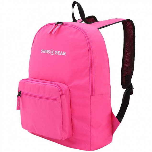 Рюкзак складной Swissgear, розовый с логотипом в Волгограде заказать по выгодной цене в кибермаркете AvroraStore