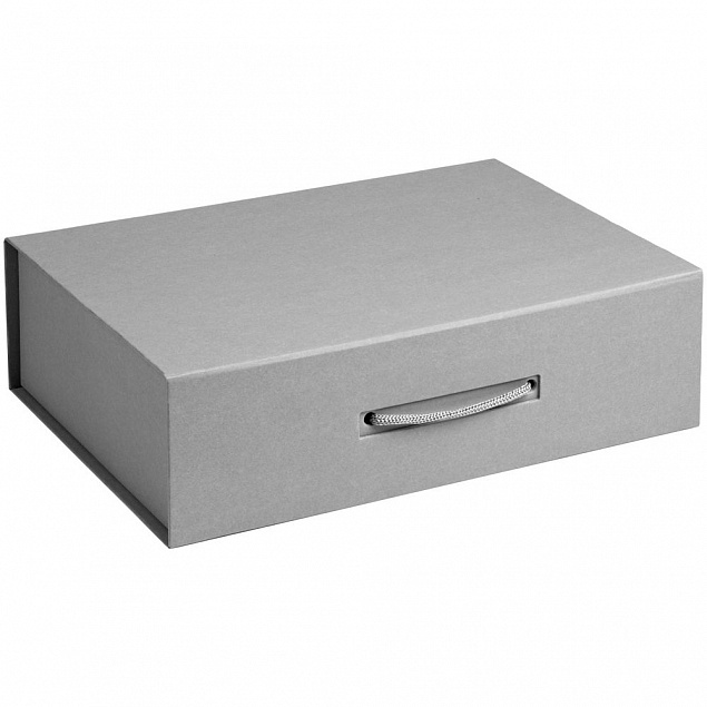 Коробка Case, подарочная, серый матовый с логотипом в Волгограде заказать по выгодной цене в кибермаркете AvroraStore