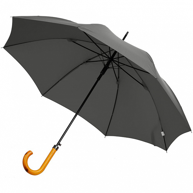 Зонт-трость LockWood ver.2, серый с логотипом в Волгограде заказать по выгодной цене в кибермаркете AvroraStore
