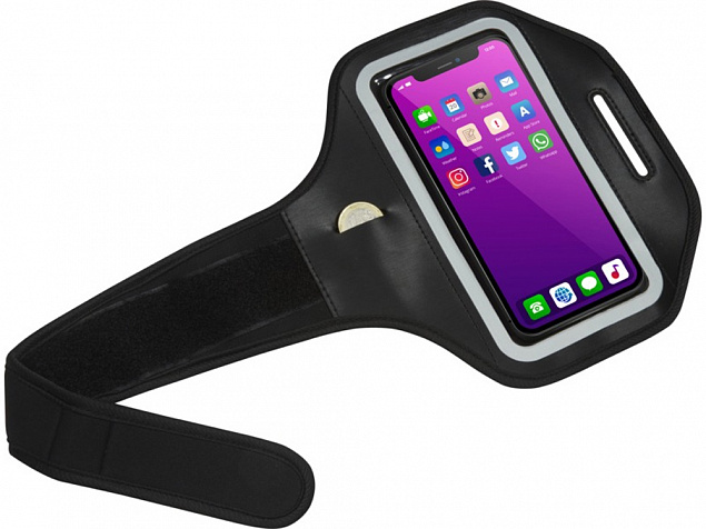 Браслет Haile для смартфона с отображением дисплея и прозрачным чехлом, черный с логотипом в Волгограде заказать по выгодной цене в кибермаркете AvroraStore