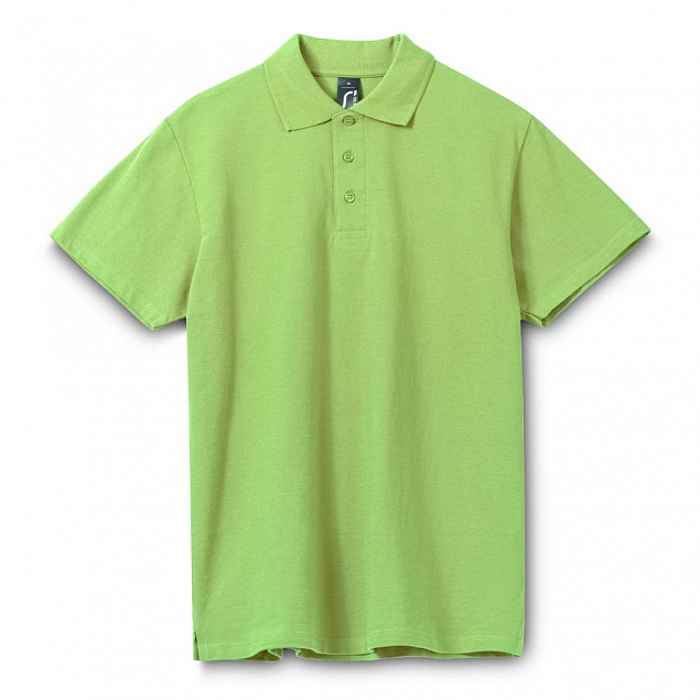 Рубашка поло мужская SPRING 210, зеленое яблоко с логотипом в Волгограде заказать по выгодной цене в кибермаркете AvroraStore