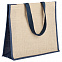 Холщовая сумка для покупок Bagari с синей отделкой с логотипом в Волгограде заказать по выгодной цене в кибермаркете AvroraStore
