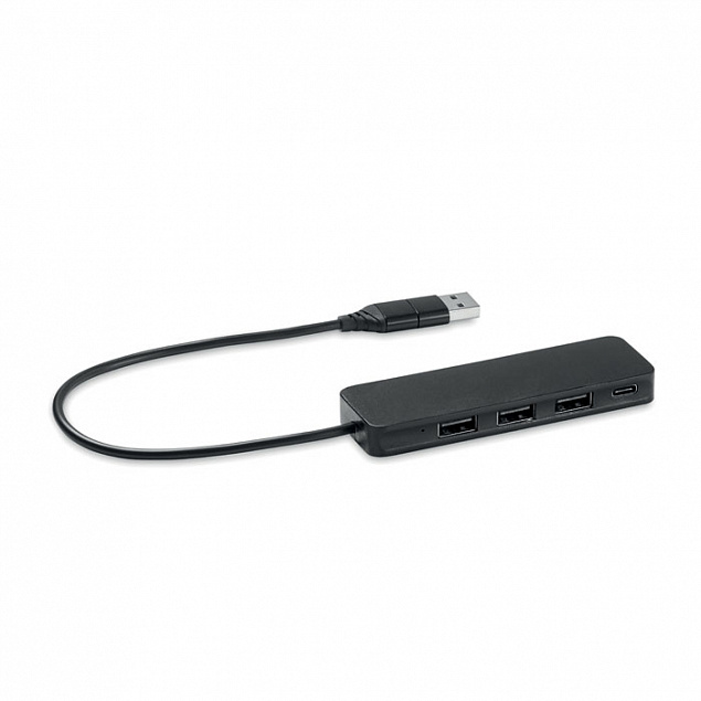 USB-C 4-портовый USB-концентрат с логотипом в Волгограде заказать по выгодной цене в кибермаркете AvroraStore