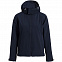 Куртка женская Hooded Softshell темно-синяя с логотипом в Волгограде заказать по выгодной цене в кибермаркете AvroraStore