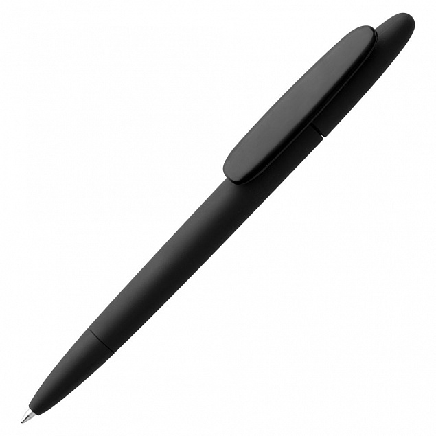 Ручка шариковая Prodir DS5 TRR-P Soft Touch, черная с логотипом в Волгограде заказать по выгодной цене в кибермаркете AvroraStore