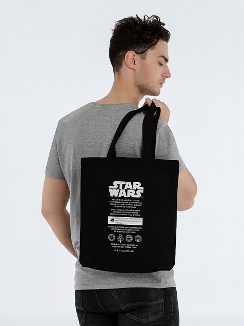 Холщовая сумка Star Wars Care Label, черная с логотипом в Волгограде заказать по выгодной цене в кибермаркете AvroraStore