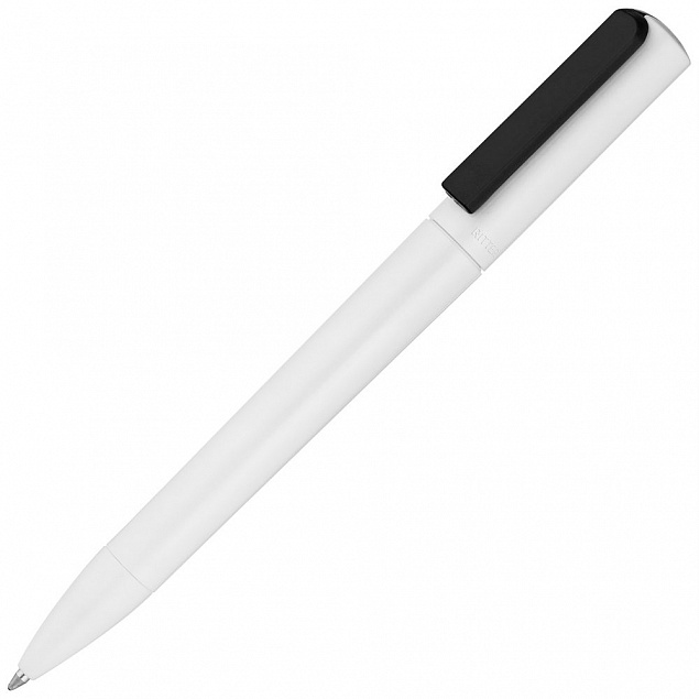 Ручка шариковая Split Neon, белая с черным с логотипом в Волгограде заказать по выгодной цене в кибермаркете AvroraStore