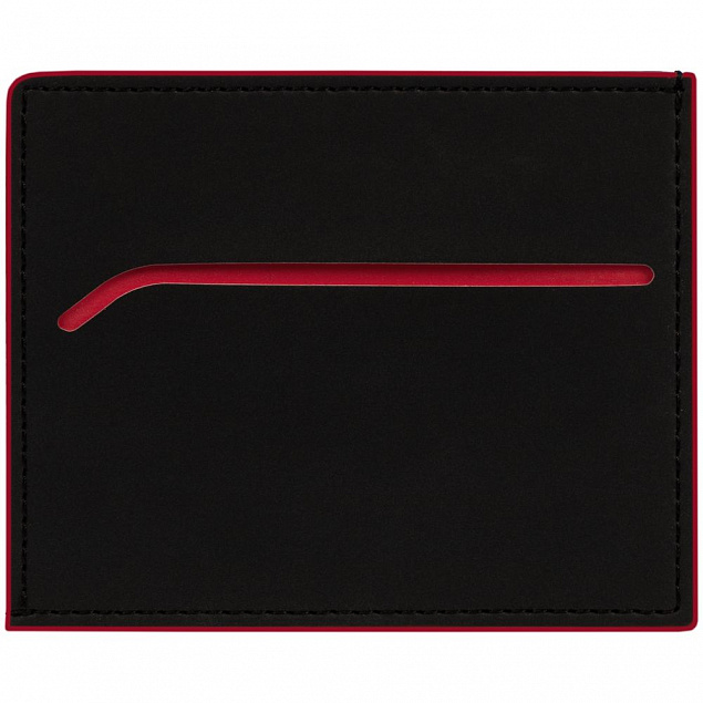 Картхолдер Multimo, черный с красным с логотипом в Волгограде заказать по выгодной цене в кибермаркете AvroraStore