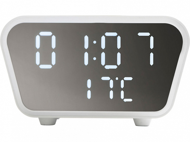 Настольные часы с функцией беспроводной зарядки «Wake», 10 Вт с логотипом в Волгограде заказать по выгодной цене в кибермаркете AvroraStore