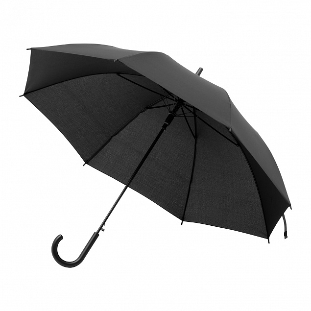 Зонт-трость, Bergwind, черный с логотипом в Волгограде заказать по выгодной цене в кибермаркете AvroraStore