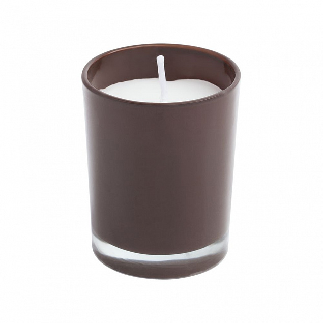Свеча Glimmy, коричневая с логотипом в Волгограде заказать по выгодной цене в кибермаркете AvroraStore