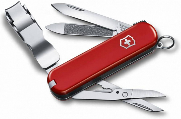 Нож-брелок Nail Clip 580, красный с логотипом в Волгограде заказать по выгодной цене в кибермаркете AvroraStore