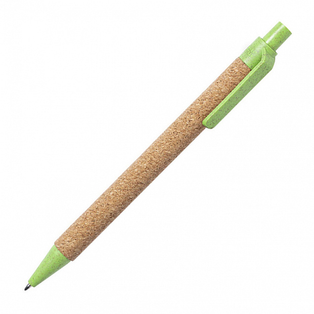 Ручка шариковая YARDEN, зеленый, натуральная пробка, пшеничная солома, ABS пластик, 13,7 см с логотипом в Волгограде заказать по выгодной цене в кибермаркете AvroraStore