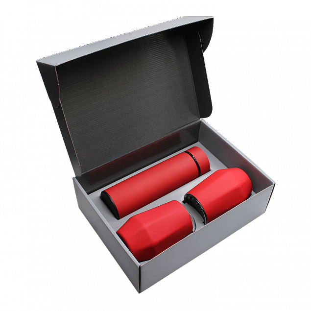Набор Hot Box E2 софт-тач EDGE CO12s grey (красный) с логотипом в Волгограде заказать по выгодной цене в кибермаркете AvroraStore
