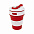 Стакан складной BUTTON;  300 мл, силикон, красный с логотипом в Волгограде заказать по выгодной цене в кибермаркете AvroraStore